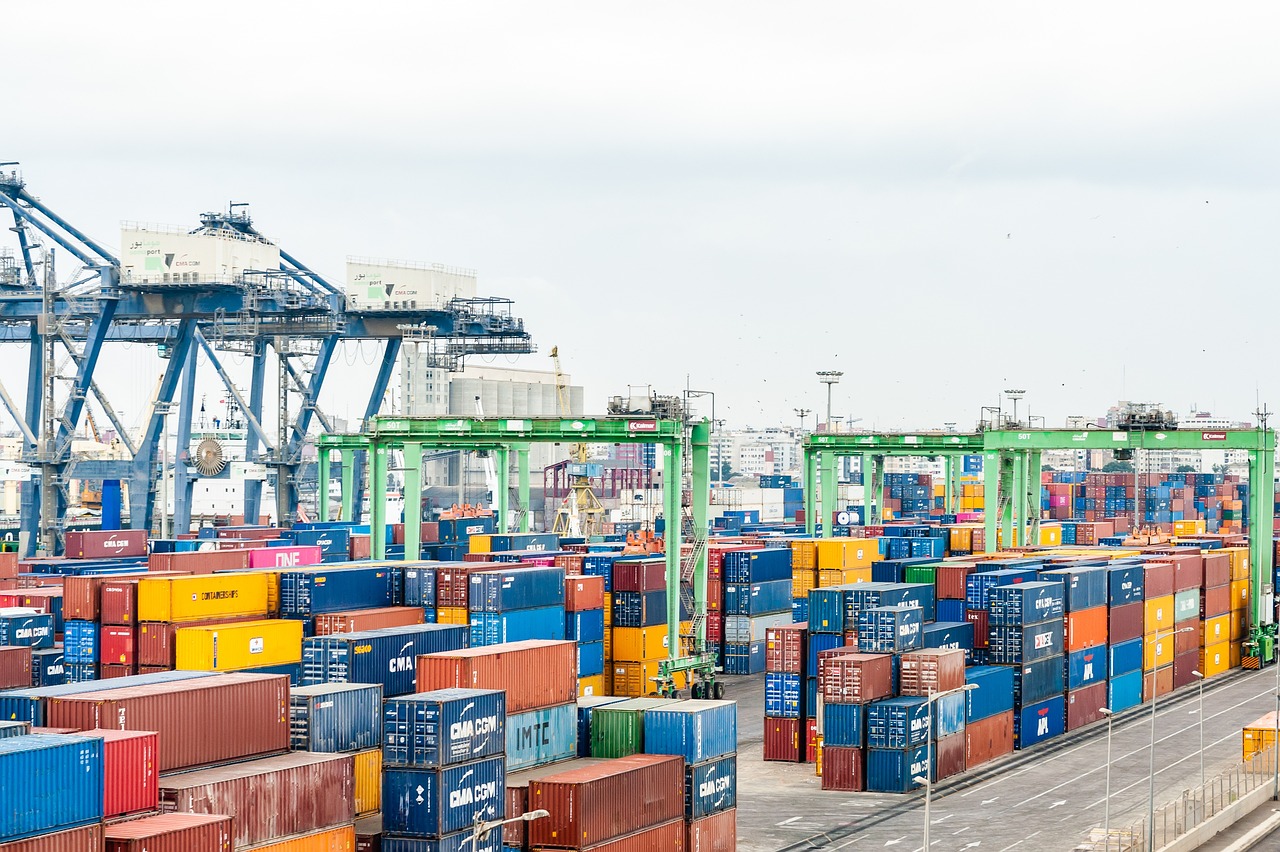 Photo of containers at a port